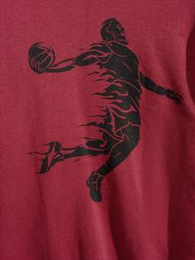 EURMUSE Men Cottonline Basketball Printed Hooded Regular Hoodie Set