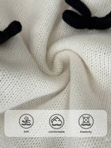 Elaquor Plus Size Women Casual Bow Decor Sweater, Autumn/Winter Fall