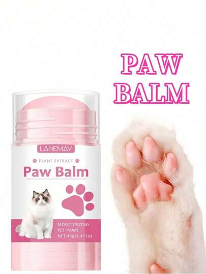 2.95英寸 净含量40克 宠物爪子护理棒 足部保湿护理，防舔安全，富含蜂蜜、椰子油和维生素E，乳木果油防止干燥开裂。适用于猫狗，适合多种宠物（新旧款随机发货）