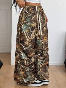 Coolane Fall Clothes For Women Basic Striped Tree Branch Pattern Graphics Wide Leg Sweatpants For Halloween