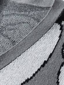 Claim Dot Chaqueta de punto casual con botones y estampado de dibujos animados de manga larga para hombres, adecuada para uso diario en otoño e invierno