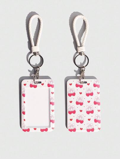 Kawaii رقم الطراز: 1477302 غطاء بطاقة بشكل قلب، فراولة، فيونكة جميلة، قطعة واحدة