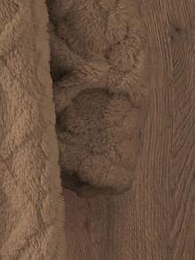 SHEIN 青少年女孩休闲宽松单排扣连帽蓬松夹克，长袖