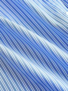 SHEIN MOD 2 件套加大码蓝白条纹衬衫和蕾丝吊带裙，温布尔登风格，温布尔登服装 - 彩色 - 查看 4