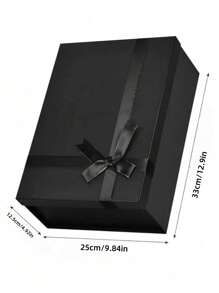 1pc Foldable Bowknot Ribbon Tied Lid Gift Box For Shoes And Clothes, Birthdays, Parties, Valentine's Day, Black Valentine's Day, Valentines Wedding, Birthday,Suplies,Decorations