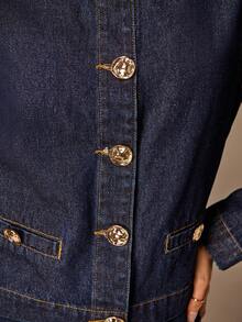 Avantive 女士时尚休闲圆领纽扣牛仔夹克