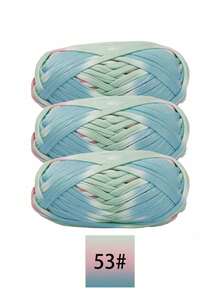 3pcs Polyester Satin Ribbon Yarn Bundle, Approximately 300g, Multi-Color And Mixed Color Self Peeling Gauze, Knitted Yarn, Colored Cloth, T-Shirt Yarn Fabric - Used For DIY Crochet Slippers, Bags, Storage Baskets Production - Multicolor - View 25