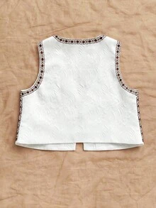 Soleia Women's Spring/Summer Open Front Embroidered Casual Top Jacket Women Top Embroidered Top Boho Top, Party - Multicolor - View 2