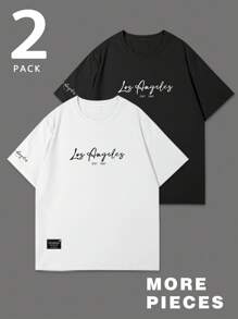 Manfinity EMRG Áo thun tay ngắn cổ tròn in họa tiết thoải mái, vừa vặn mùa hè dành cho nam - Nhiều màu - Xem 3