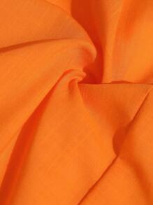 Chiquease 女士简约优雅通勤度假温柔休闲系带露肩连衣裙 - 亮橙色 - 查看 3