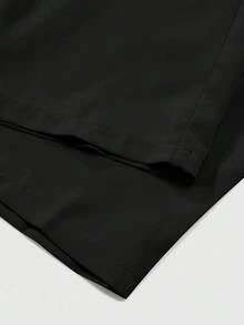GlowEve Elegant Commuter Solid Color Cap Sleeve Top And Pants Set - Black - View 6