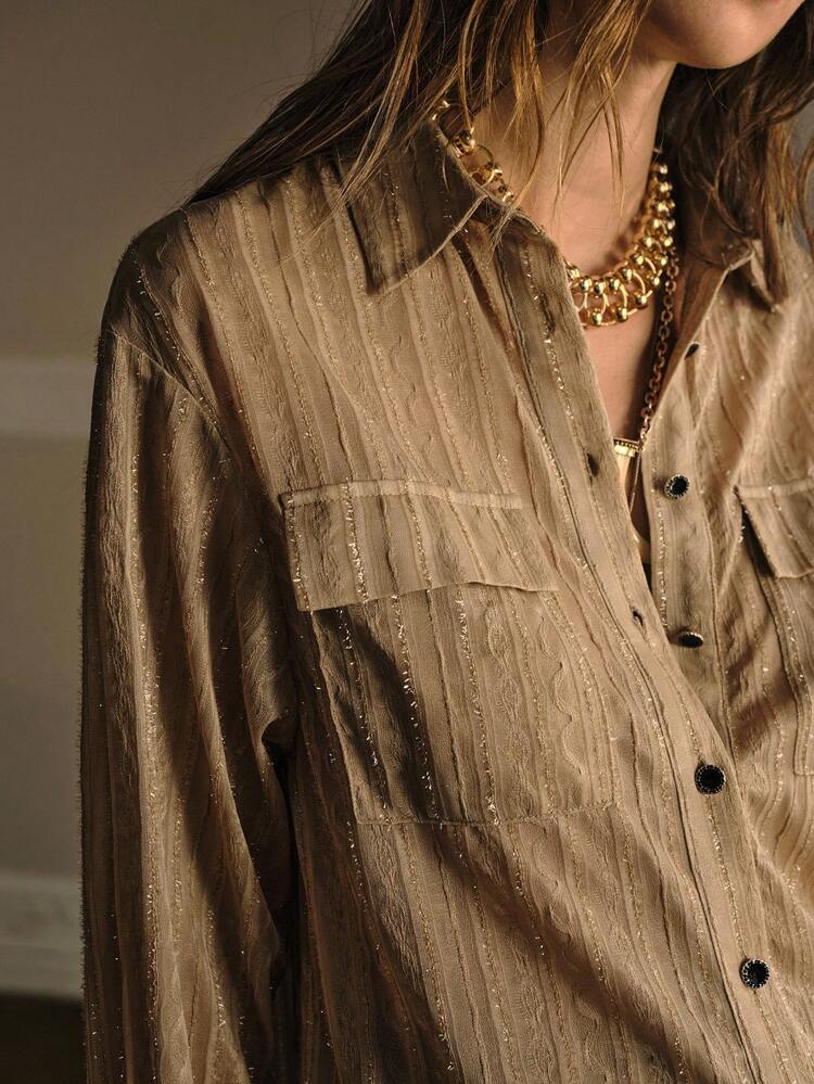 Chemise boutonnée texturée