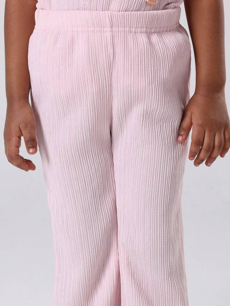 Set aus plissiertem Schößchen-Top und Schlaghose