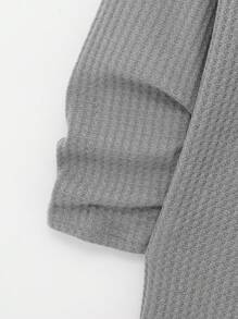 SHEIN 2件套青少年男童休闲舒适百搭连帽半拉链长袖上衣和裤子套装