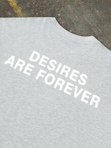 Manfinity EMRG Set di felpa e pantaloni da uomo con stampa slogan, set da 2 pezzi, tuta da uomo, grigio, set da 2 pezzi, tuta da uomo, set da sudore, abbigliamento autunnale