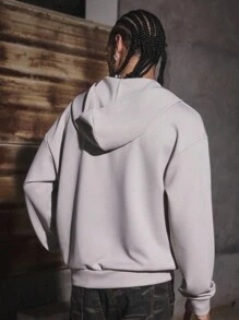 PAVTROS Manfinity Streetrush Men's Casual Comfortable Short Zip-Up Hoodie Sweatshirt, Grey Zip Up Men, Men Zip Ups, Streetwear Zip Up, Cropped Men S Zip Up Hoodie