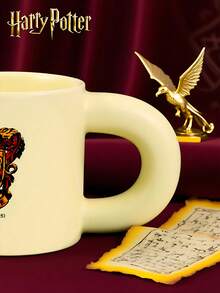 HARRY POTTER X SHEIN 1PC Logo Pattern Ceramic Cup, High-Quality Handmade Design, Styled Coffee/Tea Cup, Friend Gift, Back To School Supplies, Christmas Gift, Birthday Gift - Multicolor - View 4