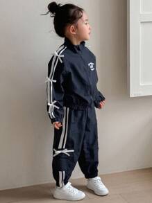 DAZY 2pcs/Set Young Girl Casual Clothes For Fall,Back To School Clothes - Blue - View 3