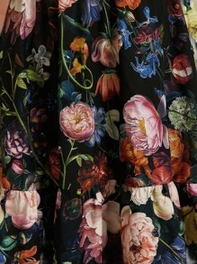 Amorya Clasi 女士花卉印花 V 领露肩吊带优雅休闲日常浪漫春夏连衣裙 - 彩色 - 查看 5