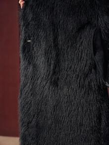 MOTF PREMIUM LONG SLEEVE LONG FAUX FUR COAT, AUTUMN/WINTER - Black - View 14