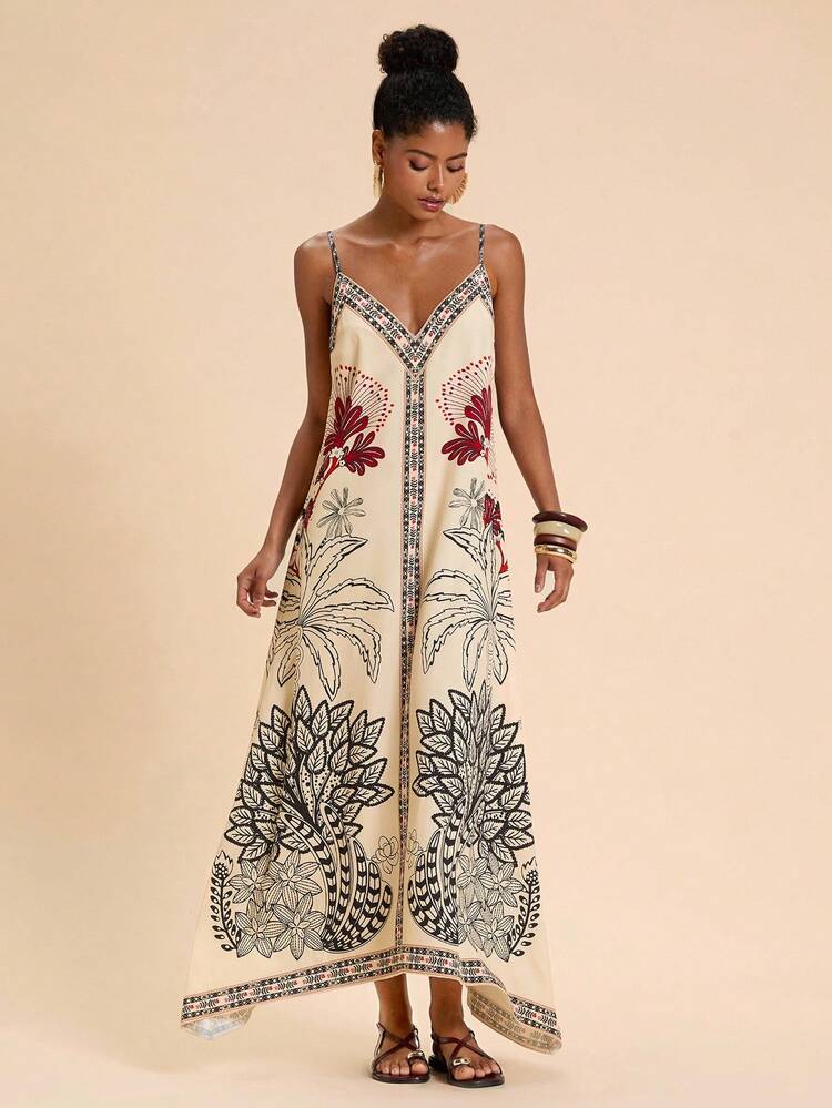 Travachic 女士度假梭织印花细肩带连衣裙 - 彩色 - 查看 7