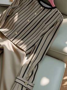 GlowEve 女士休闲通勤条纹长袖衬衫 - 彩色 - 查看 6