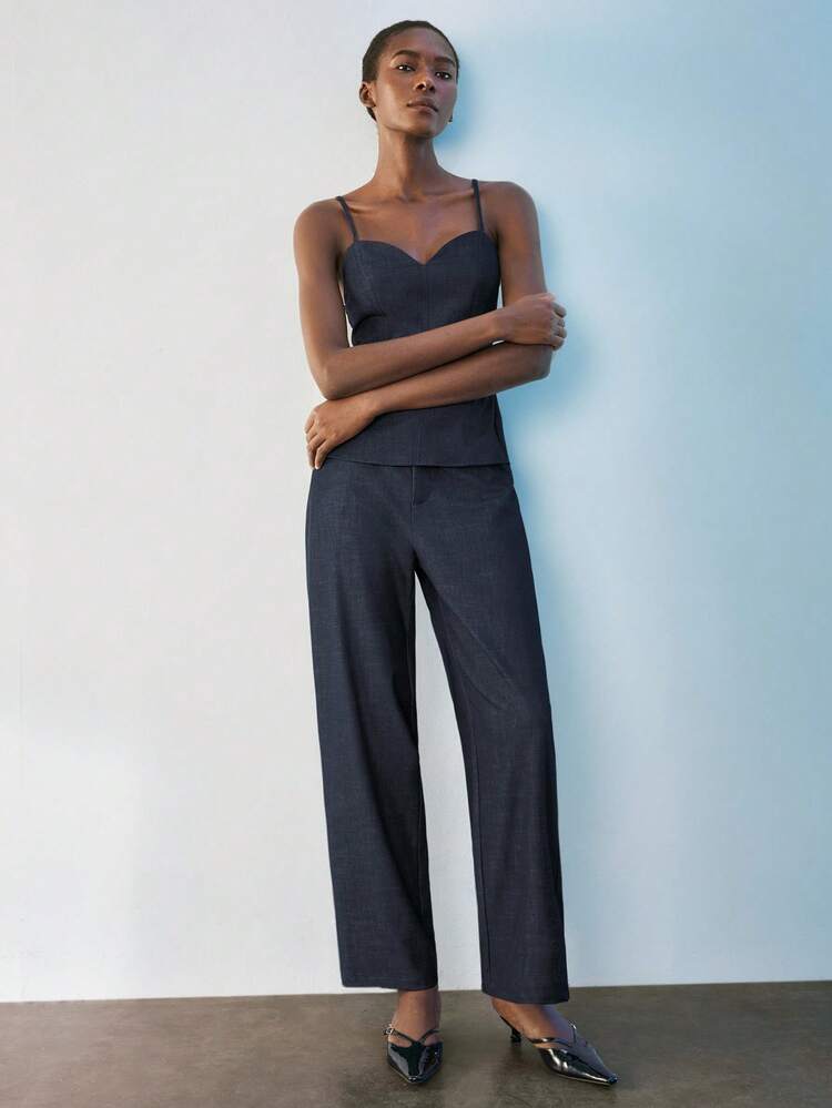 SHEIN Maija Women Solid Color Camisole And Pants Two Pieces Set,Fall Clothes For Women