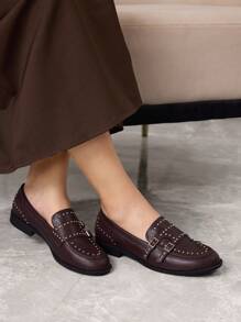 Sleekvia 女士时尚咖啡棕色平底鞋 - 咖啡棕 - 查看 5