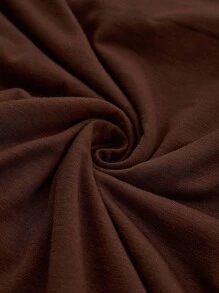 Aalyst Women's Elegant Fashion Commuter Casual Comfortable Charming Retro Long Sleeve Round Neck 2 In 1 Loose Collar Solid Color T-Shirt Fall Cloth For Women - Mocha Brown - View 6