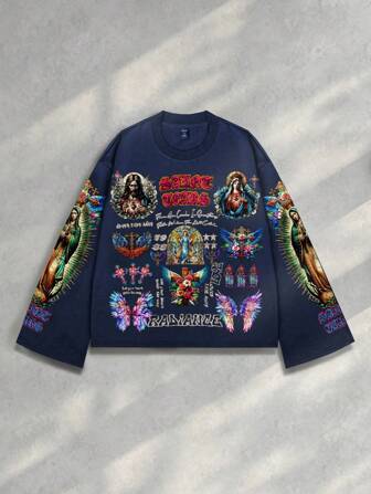 Street Life Herren Streetwear Grafik Muster Pullover Hoodie, geeignet für den täglichen Gebrauch, Frühling/Sommer