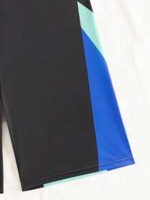 Surfspeed 男士撞色拼布泳裤短裤，海滩/度假装