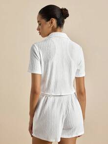 Airaco Women Summer Versatile White Short Sleeve Top And Shorts 2 Pieces Set, Casual Outfit - White - View 2