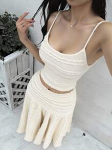 SHEIN 少女休闲简约舒适吊带背心和长裙套装 - 黑色 - 查看 2