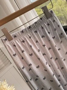 Tween Girls' Bow Print Elastic Waist Casual Pants - Grey - View 4