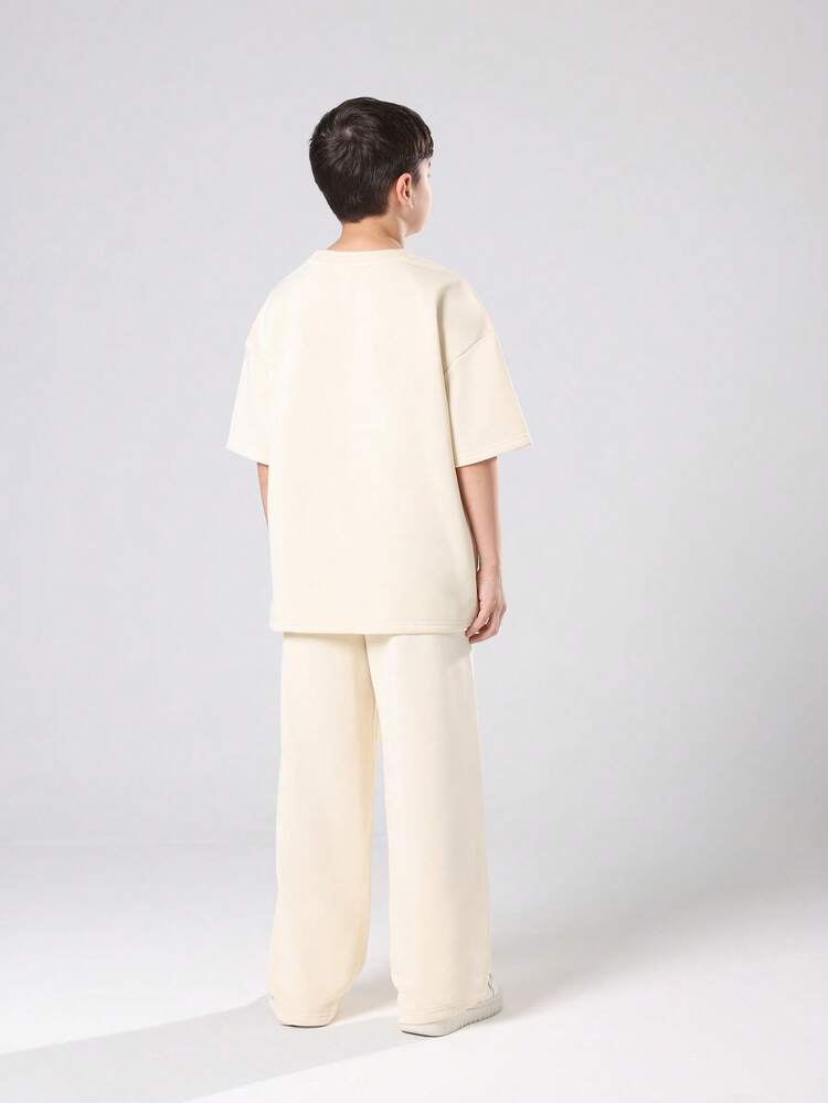 Chicago Print T Shirt With Wide Leg Pants Set