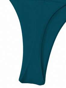 Swim Basics Của phụ nữ Màu thuần Ruffle Áo bơi Đáy Lễ hội hóa trang - Màu xanh lá cây đậm - Xem 4