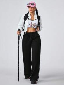 Flexra Women's Casual Versatile Straight Leg Jeans Pants Outdoor Pants For Hiking Sun Protection Lightweight Quick Dry - Black - View 3