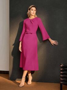 MOTF Soiréza 锁孔领口系腰带连衣裙 - 彩色 - 查看 1