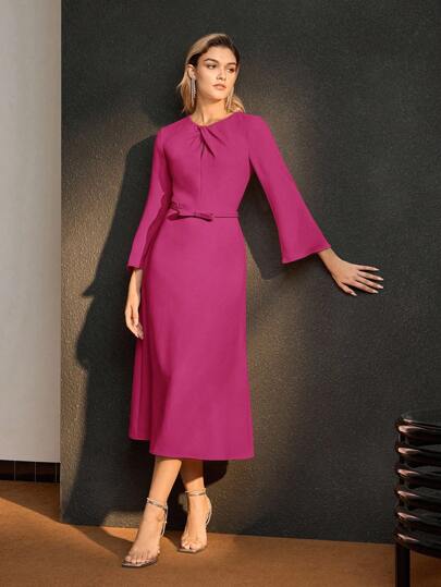 MOTF Soiréza KEYHOLE NECKLINE BELTED DRESS