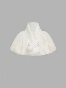 SHEIN MOD 女士人造毛皮短款冬季夹克毛绒短外套，经典晚装外套，派对夹克，生日，俱乐部，圣诞节，万圣节 - 白色 - 查看 3