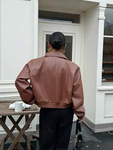 Siren Gaze Women's Fashionable Retro Casual Commuter Jacket In Fall/Winter Brown Brown - Brown - View 2