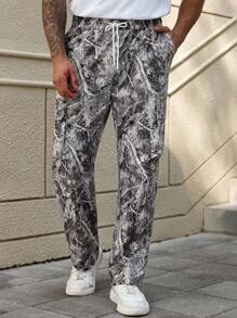 Manfinity Homme Herren Große Größen Lässig Retro Camouflage Hose, für den Herbst - Verschiedenfarbig - Übersicht 4