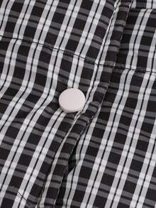 1 件女童格子/格纹加厚背心，百搭英伦风马甲，秋冬