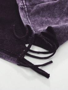 Manfinity EMRG Casual Summer Loose Fit Round Neck Short Sleeve T-Shirt For Men, Suitable For Daily Wear, 2000s Style - Purple - View 6