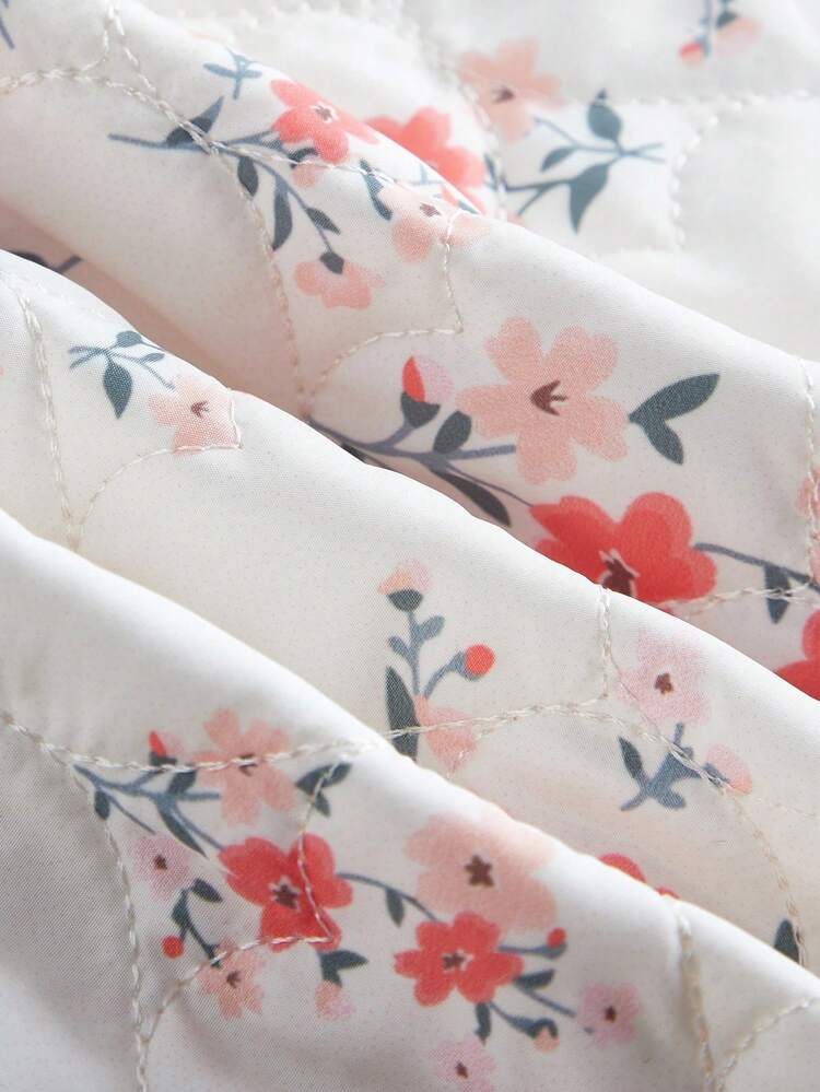 Minifalda acolchada con estampado floral de estilo vintage para salir, otoño e invierno