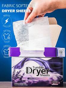 烘干机纸散装天然织物柔顺片植物薰衣草洗衣柔顺剂自然柔软并去除静电烘干机，织物柔顺片，洗衣伴侣，除臭除味香薰片，芳香防静电洗衣香薰片 - 彩色 - 查看 2