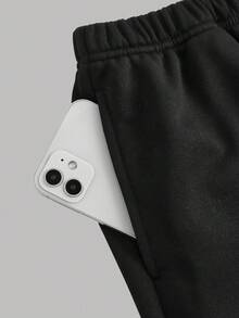 Girlism 少女黑色基本款运动休闲长袖短款连帽运动衫、白色基本款运动背心和黑色休闲运动裤套装 3 件套，开学季，户外运动服，运动服，秋季服装，演唱会服装