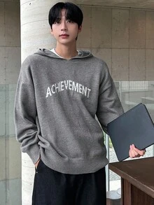 DAZY Men's Letter Print Hoodie Sweater, Autumn