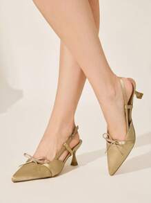 CUCCOO CHICEST Zapatos de tacón alto con punta afilada, tira de tobillo y lazo para mujer, de estilo vintage clásico, cómodos y versátiles, nuevo diseño