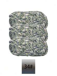 3pcs Polyester Satin Ribbon Yarn Bundle, Approximately 300g, Multi-Color And Mixed Color Self Peeling Gauze, Knitted Yarn, Colored Cloth, T-Shirt Yarn Fabric - Used For DIY Crochet Slippers, Bags, Storage Baskets Production - Multicolor - View 36